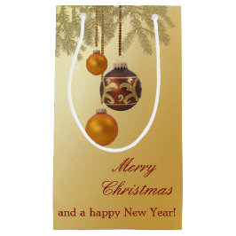 Bolsa De Regalo Pequeña Elegante Navidad Dorada