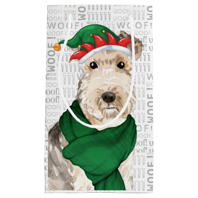 Bolsa De Regalo Pequeña Elegante Navidades divertidos de Lakeland Terrier  (Anverso)