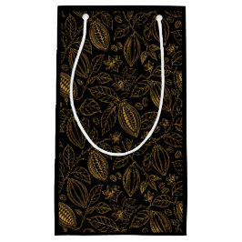 Bolsa De Regalo Pequeña Elegante Negocio de Frutas de Flor de Cacao de Oro