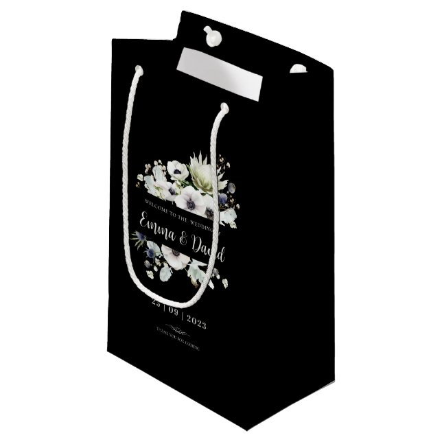 Bolsa De Regalo Pequeña Elegante Neutral Moderno Boda negrita negro (Angulo Anverso)