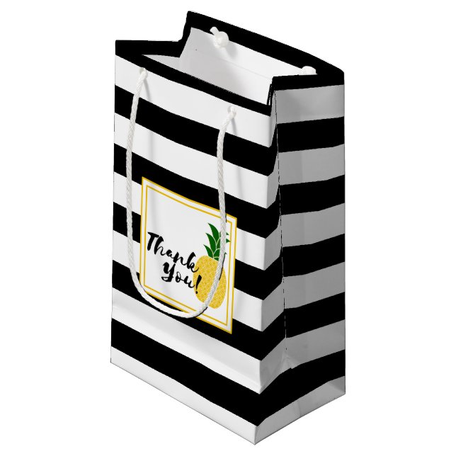 Bolsa De Regalo Pequeña Elegante Piña Amarilla Gracias (Angulo Anverso)