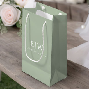 Bolsa De Regalo Pequeña Elegante Profesional Sencillo Monograma Minimalist