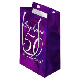 Bolsa De Regalo Pequeña Elegante púrpura 50 y fabulosa fiesta de cumpleaño