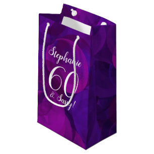 Bolsa De Regalo Pequeña Elegante púrpura 60 y elegante fiesta de cumpleaño