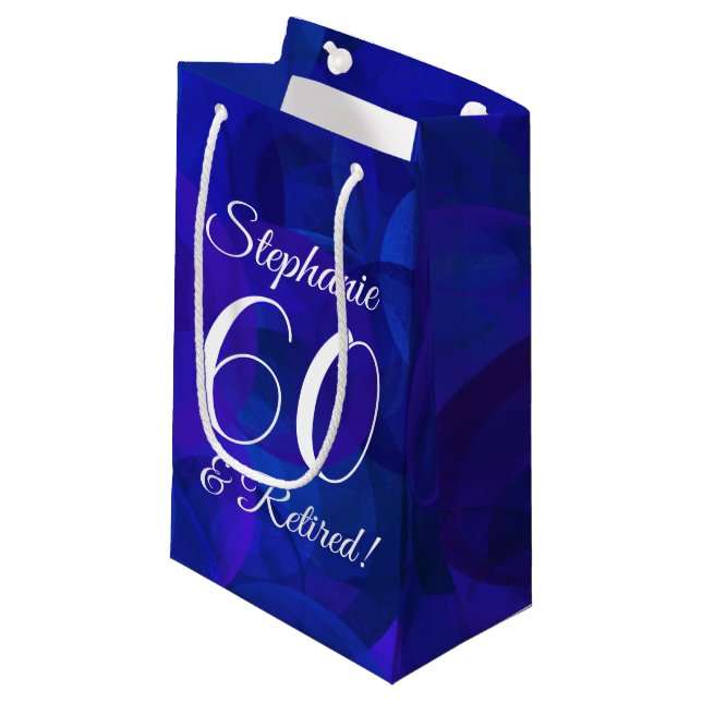 Bolsa De Regalo Pequeña Elegante Royal Blue 60 y Fiesta de Jubilación Jubi (Angulo Anverso)