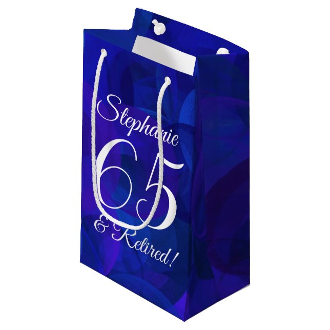 Bolsa De Regalo Pequeña Elegante Royal Blue 65 y Fiesta de Jubilación Jubi (Angulo Anverso)