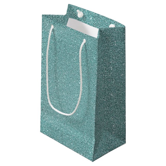 Bolsa De Regalo Pequeña Elegante Sage Green Sparkly Purpurina (Angulo Anverso)