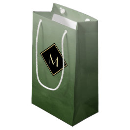 Bolsa De Regalo Pequeña Elegante Verde Cepillado Con Un Simple Monograma D