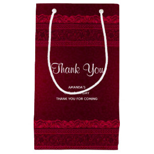 Bolsa De Regalo Pequeña Elegante y elegante fondo rojo Gracias