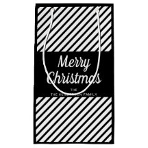 Elegantes rayas negras y blancas Feliz Navidad