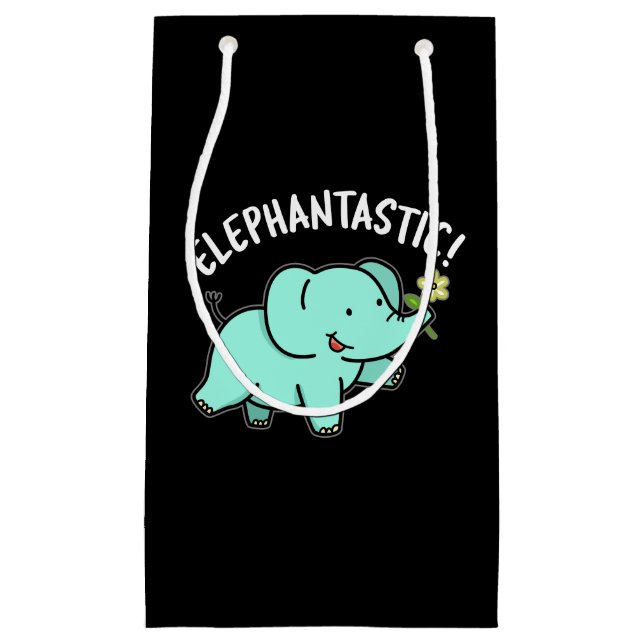 Bolsa De Regalo Pequeña Elephantastic Funny Elephant Pun Dark BG (Anverso)