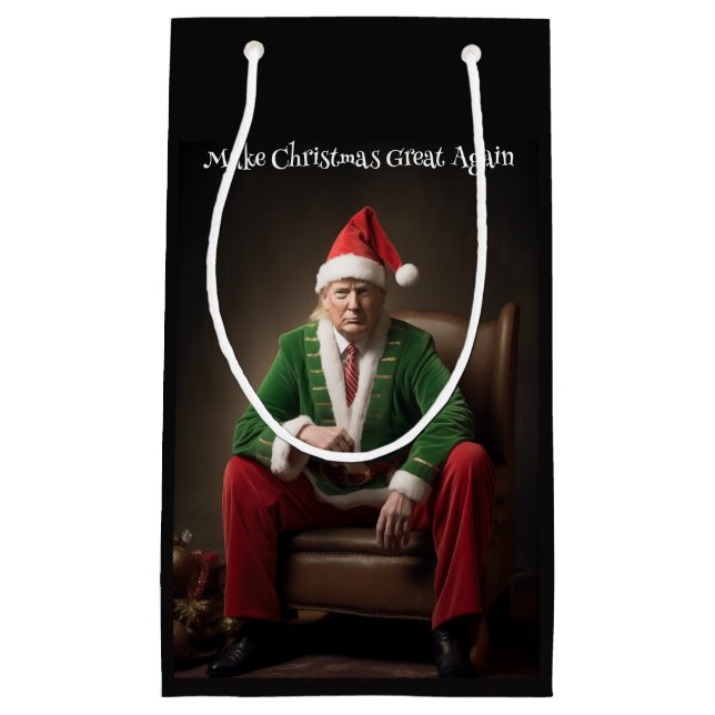 Bolsa De Regalo Pequeña Elf Donald Trump, navidad (Anverso)