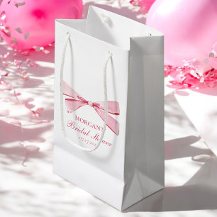 Bolsa De Regalo Pequeña Ella está atando la ducha de novias rosada Knot