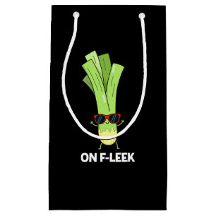Bolsa De Regalo Pequeña En Fleek Funny Veggie Leek Pun Dark BG