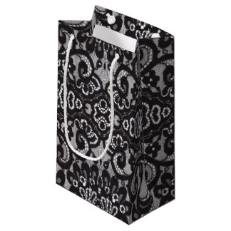 Bolsa De Regalo Pequeña encaje negro parisino de moda bohemia