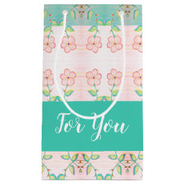 Bolsa De Regalo Pequeña Énfasis de patrón floral rosado