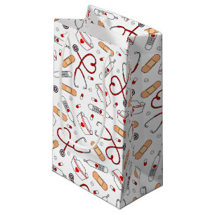 Bolsa De Regalo Pequeña Enfermera Amor Imprimir fondo blanco