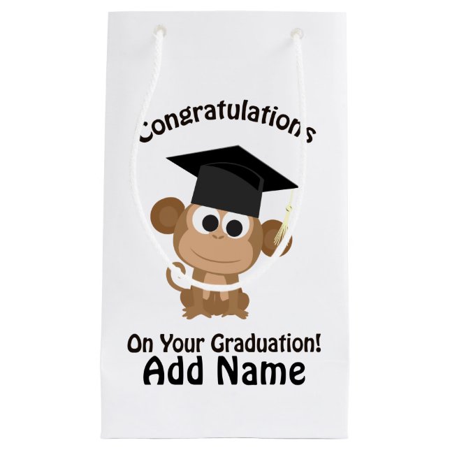 Bolsa De Regalo Pequeña enhorabuena en su mono de la graduación (Anverso)