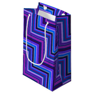 Bolsa De Regalo Pequeña Escaleras de rayas azules y violetas