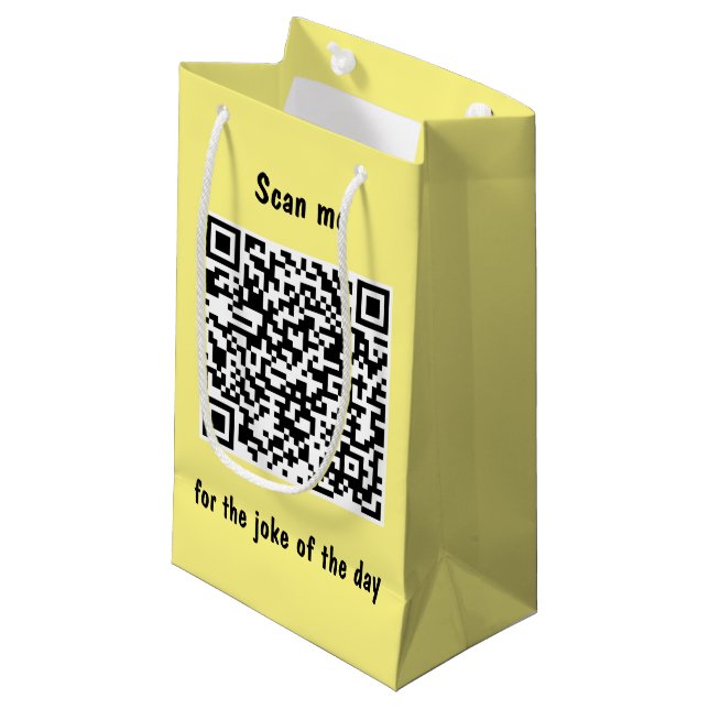 Bolsa De Regalo Pequeña Escanearme para el Chiste del código QR del día (Angulo Anverso)