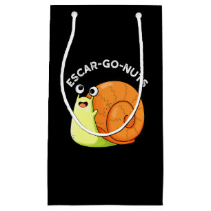 Bolsa De Regalo Pequeña Escar-go Nuts Funny Escargot Snail Pun Dark BG