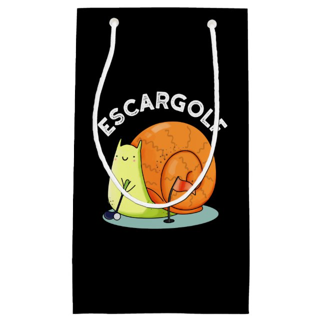 Bolsa De Regalo Pequeña Escar-golf Funny Escargot Snail Pun Dark BG (Anverso)