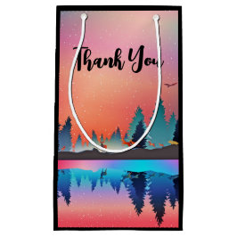 Bolsa De Regalo Pequeña Escenario lago invernal con ciervo gracias