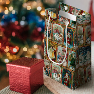 Bolsa De Regalo Pequeña Escenas navideñas navideñas festivas de época orna