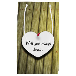 Bolsa De Regalo Pequeña Escritura manuscrita de corazón de papel Rústico