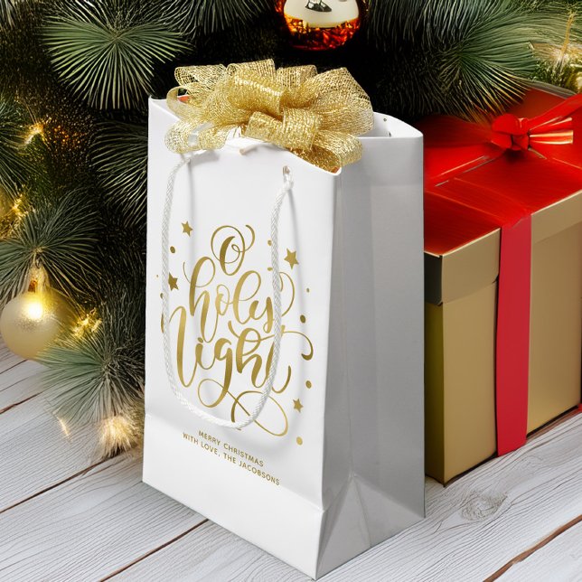 Bolsa De Regalo Pequeña Escritura Moderna De Navidades De La Noche Santa (Subido por el creador)