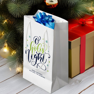 Bolsa De Regalo Pequeña Escritura Moderna De Navidades De La Noche Santa