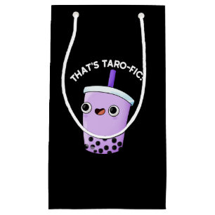 Bolsa De Regalo Pequeña Eso es divertido, Taroffic Boba Tea Pun Dark BG