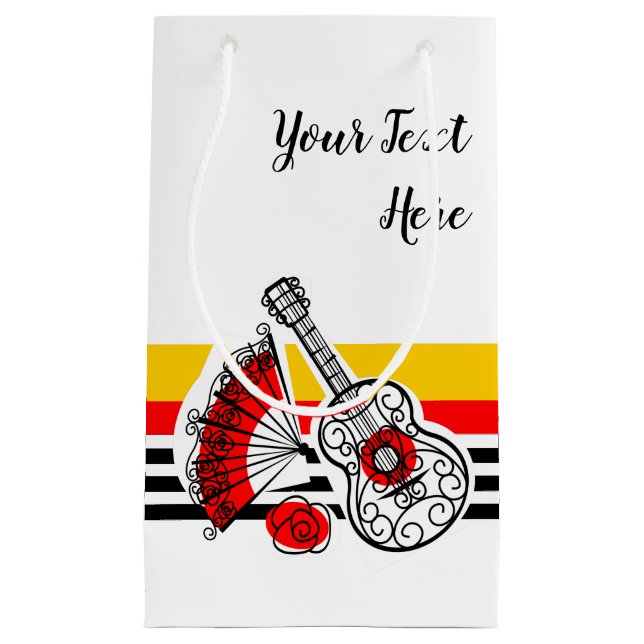 Bolsa De Regalo Pequeña Españoles Souvenirs Clásico Stripe Texto pequeño (Anverso)