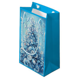 Bolsa De Regalo Pequeña Espectacular árbol de navidad impresionista azul