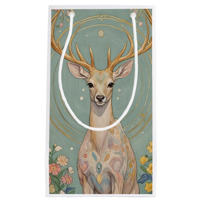 Bolsa De Regalo Pequeña Espíritu suave: Un ciervo pastel (Anverso)