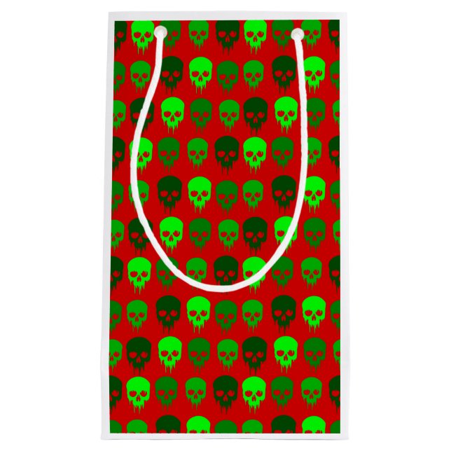 Bolsa De Regalo Pequeña esqueleto de cráneo de navidades góticos (Anverso)