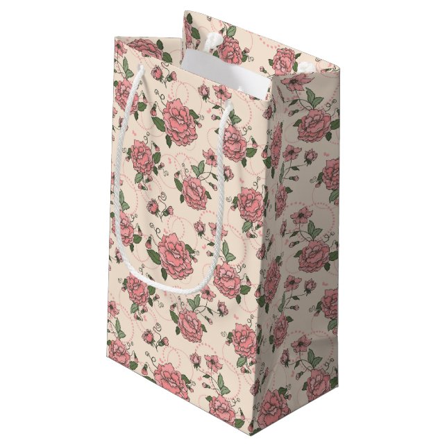 Bolsa De Regalo Pequeña Estampado de flores 5 (Angulo reverso)