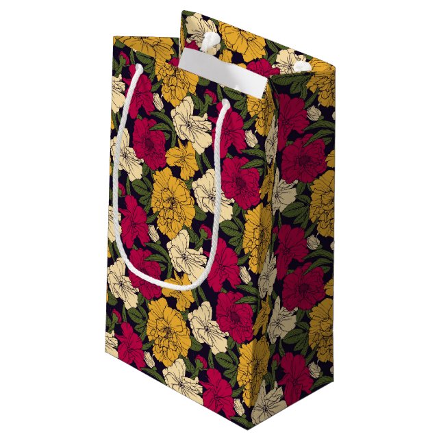 Bolsa De Regalo Pequeña Estampado de flores elegante (Angulo reverso)