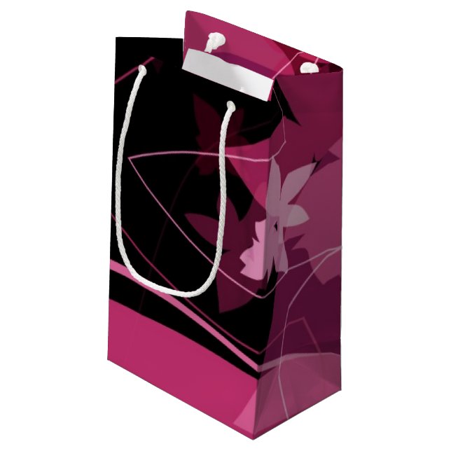 Bolsa De Regalo Pequeña Estampado de flores magenta (Angulo reverso)