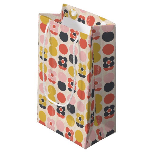 Bolsa De Regalo Pequeña Estampado de plores moderno de los mediados de (Angulo Anverso)