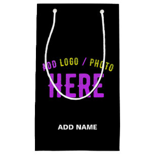 BOLSA DE REGALO PEQUEÑA ESTILIZADO MODERNO PERSONALIZABLE NEGRO VERIFICADO