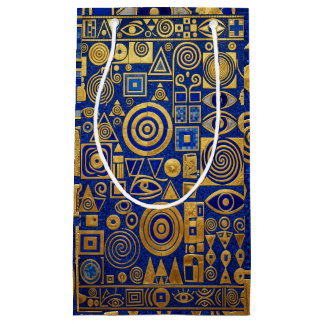 Bolsa De Regalo Pequeña Estilo Klimt Azul+Oro Renacimiento Egipcio
