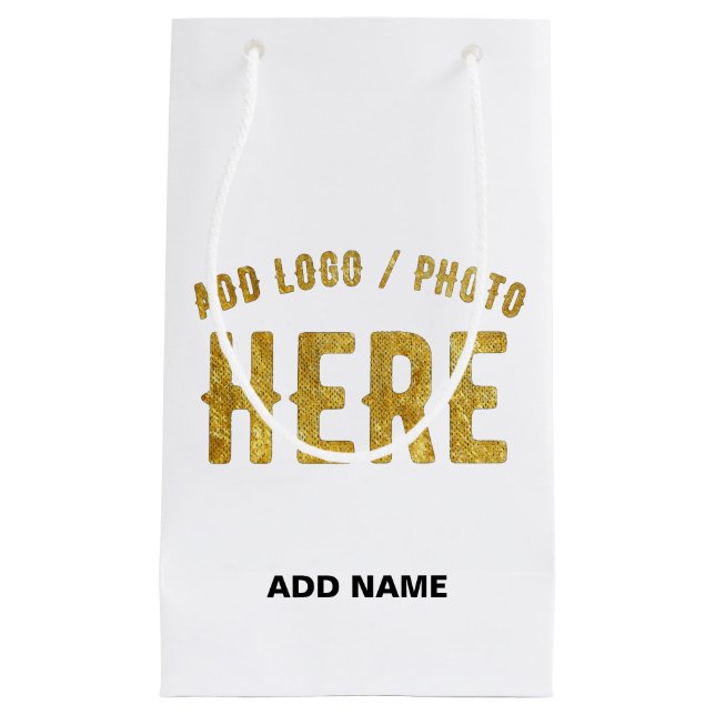 BOLSA DE REGALO PEQUEÑA ESTILO MODERNO PERSONALIZABLE BLANCO VERIFICADO DE (Anverso)