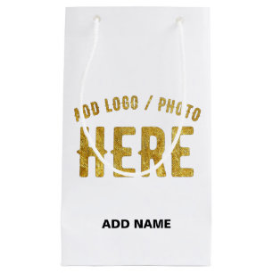 BOLSA DE REGALO PEQUEÑA ESTILOSO MODERNO PERSONALIZABLE BLANCO VERIFICADO 