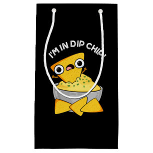 Bolsa De Regalo Pequeña Estoy en Dip Chip Funny Food Pun Dark BG