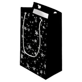 Bolsa De Regalo Pequeña Estrella celestial negra y plateada