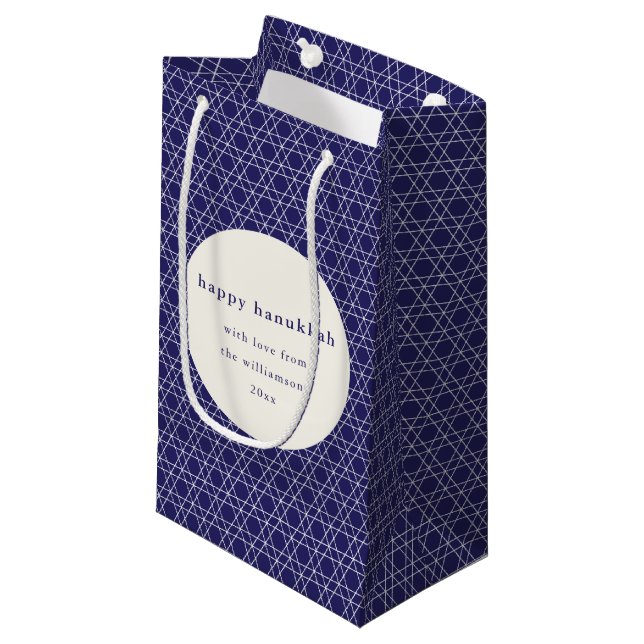Bolsa De Regalo Pequeña Estrella moderna de Hanukkah con elegante Personal (Angulo Anverso)