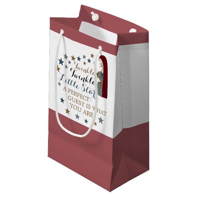 Bolsa De Regalo Pequeña Estrellas de caída elegantes, favor de Baby Shower (Angulo Anverso)