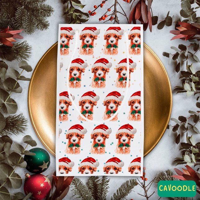 Bolsa De Regalo Pequeña Estrellas de Navidades de raza de perro Cavoodle (Subido por el creador)