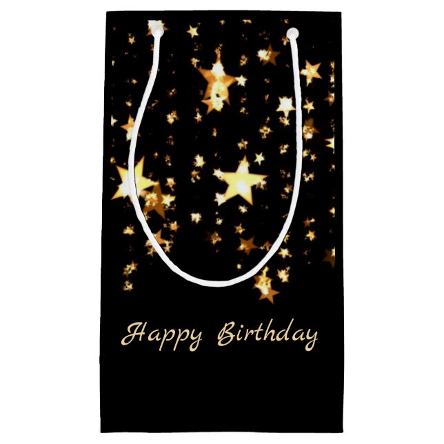 Bolsa De Regalo Pequeña Estrellas de oro (Anverso)